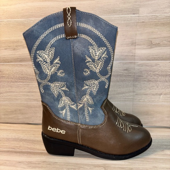 bebe Blue and Brown Kids Boots - Picture 1 of 8